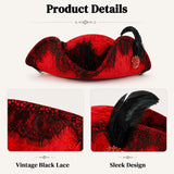 Tricorn Pirate Hat with feather