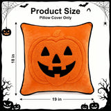 Halloween Pillow Covers 18x18 Set of 2, Pumpkin Lantern Cases