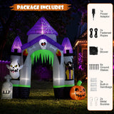 10FT Halloween Inflatable Archway Outdoor Decorations, Blow Up Ghost Arch with Built-in Bright LEDs, Yard Lawn Garden Party Decor