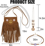 Halloween Hippie Costume Accessories Set, Brown Tassel