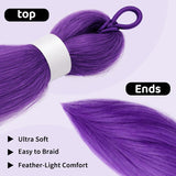 2-Piece 24-Inch Purple Braiding Hair Extensions for Kids