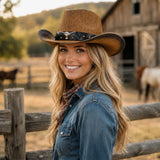 Cowboy Hat with Hat Band for Women Men
