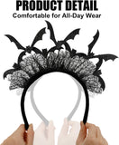 Spider Web Bat Costume Accessory Halloween Headband for Women