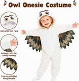 Toddler Owl Costume for Girls & Boys - 3D Hooded Animal Jumpsuit for Halloween Party
