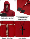 Men's Medieval Hooded Priest Costume - Friar Monk Robe for Renaissance Cosplay Halloween