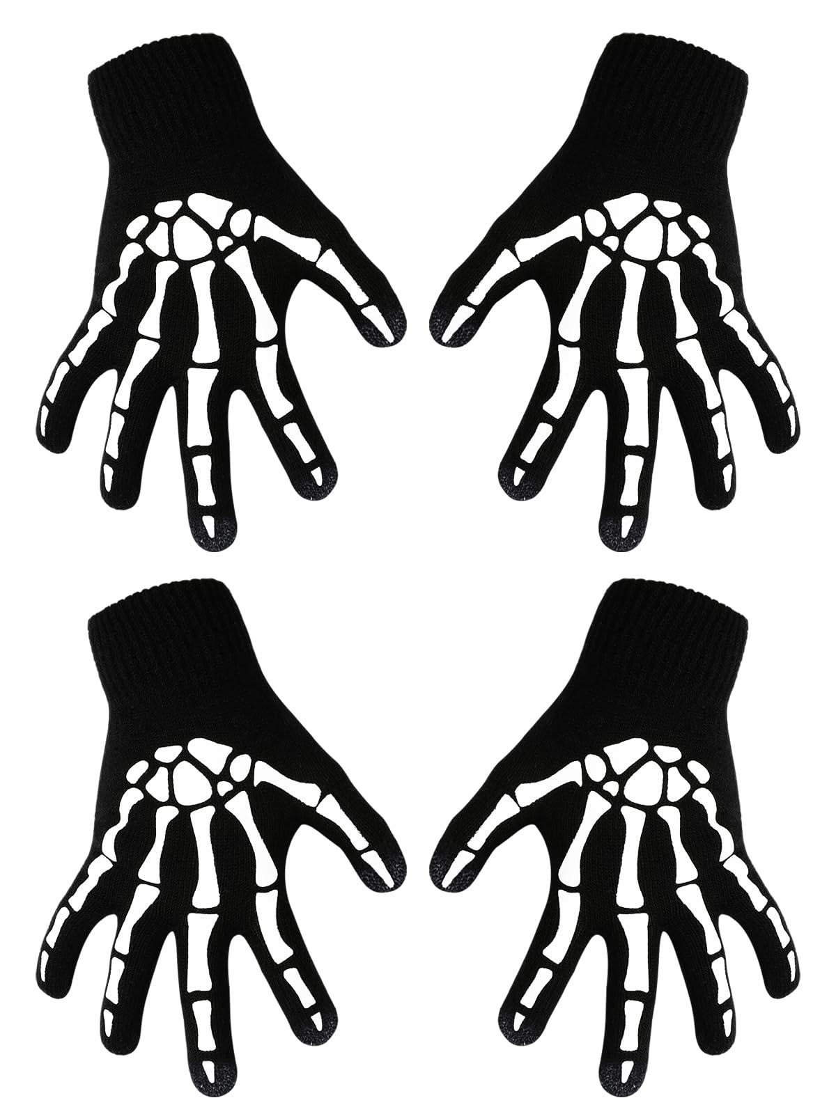 Skeleton Fingerless Gloves for Women Men
