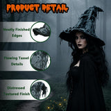 Witch Hat for Women, Distressed Gray, Polyester, One Size, Halloween Cosplay Costume Accessory