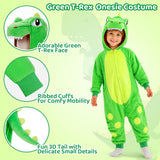 Kids Dinosaur Costume for Girls & Boys - 3D Hooded Animal Jumpsuit Costume for Halloween Party