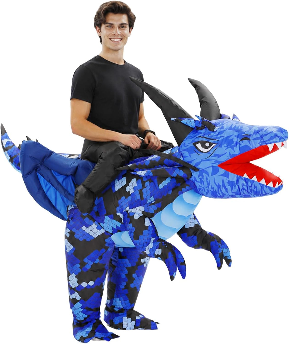 Ride-On Blue Dragon Inflatable Costume for Adults