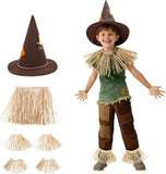 Scarecrow Costume Accessories Set with Hat for Kids, 6 Pieces