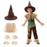 Scarecrow Costume Accessories Set with Hat for Kids, 6 Pieces