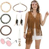 Halloween Hippie Costume Accessories Set, Brown Tassel