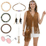 Halloween Hippie Costume Accessories Set, Brown Tassel