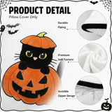 Halloween Pillow Covers 18x18 Set of 2, Cat Pumpkin Cases