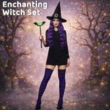 Halloween Black Witch Costume Accessories Set