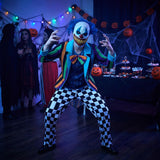 Adult Blue Scary Clown Costume for Men Halloween Horror Cosplay Dress Up Party