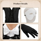 Adult Men's Black Masquerade Cape Costume for Halloween Cosplay Dress Up Party