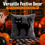 Halloween Pillow Covers 18x18 Set of 2, Black Cat Cases