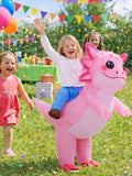 Inflatable Axolotl Costume for Kids – Funny Blow Up Ride on Costumes for Halloween & Cosplay Parties
