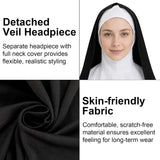 4 PCS Womens Nun Costume Set Traditional Black & White Dress