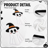 Halloween Pillow Covers 18x18 Set of 2, Mini Ghost Cases