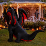6FT Halloween Inflatable Outdoor Decorations, Blow Up Dragon with Built-in Bright LEDs, Yard Lawn Garden Party Decor