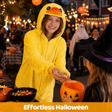Adult Yellow Duck Onesie Costume - 3D Hooded Animal One-Piece Pajama for Halloween Men Women