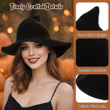 Witch Hat for Women, Distressed Gray, Polyester, One Size, Halloween Cosplay Costume Accessory