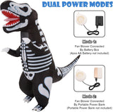 Inflatable Skeleton Dinosaur Costume for Kids, Funny Blow Up T-Rex Costumes for Halloween Cosplay Parties