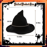 Witch Hat for Women, Distressed Gray, Polyester, One Size, Halloween Cosplay Costume Accessory