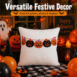 Halloween Pillow Covers 18x18 Set of 2, Pumpkin Garland Cases