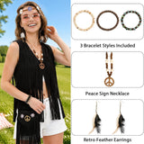 Halloween Hippie Costume Accessories Set, Brown Tassel