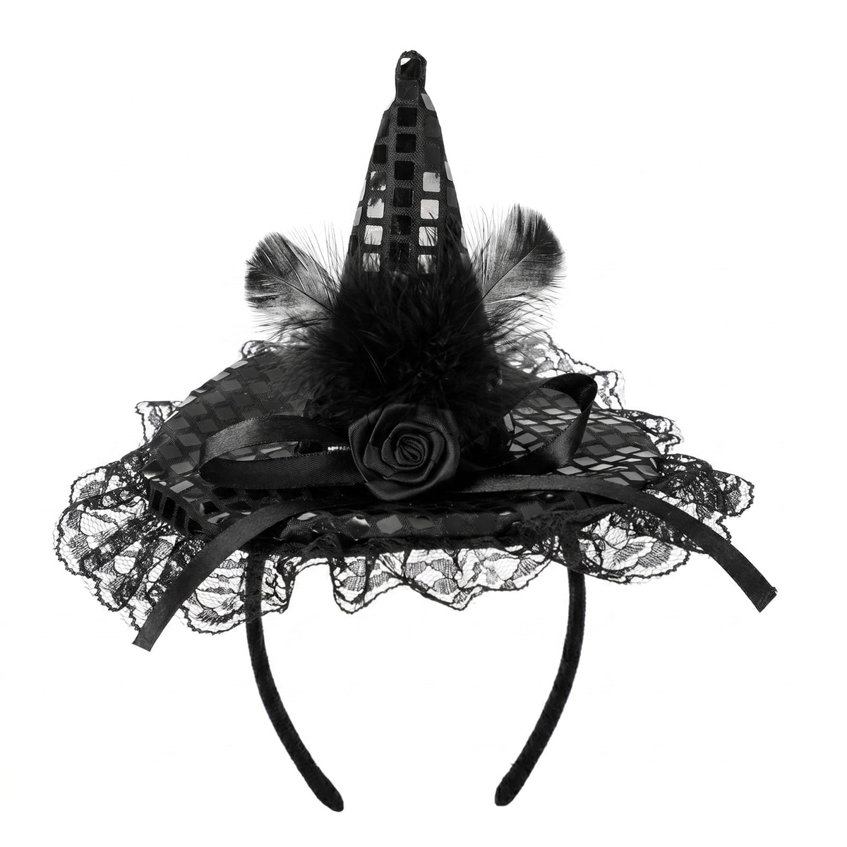 Witch Hat Headband for Women, Halloween Costume Accessory