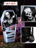 7FT Halloween Inflatable Outdoor Decorations, Blow Up Tombstone with Built-in Bright LEDs, Yard Lawn Garden Party Decor