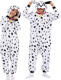 Adult Dalmatian Onesie Costume - 3D Hooded Animal One-Piece Pajama for Halloween Men Women