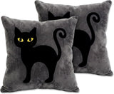 Halloween Pillow Covers 18x18 Set of 2, Black Cat Cases