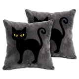 Halloween Pillow Covers 18x18 Set of 2, Black Cat Cases