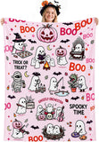 Pink Ghost Blanket, Cute Halloween Blankets and Throws