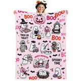 Pink Ghost Blanket, Cute Halloween Blankets and Throws