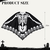 Halloween Skeleton Costumes Poncho for Women Adult