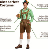 Adult Bavarian Oktoberfest Lederhosen Costume for Men German Festival Outfit for Beer Festival Halloween Party