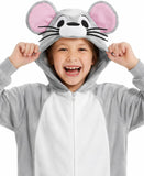 Kids Mouse Costume for Girls & Boys - 3D Hooded Jumpsuit Costume Set for Halloween Party