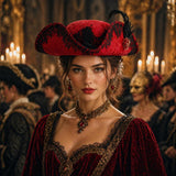 Tricorn Pirate Hat with feather