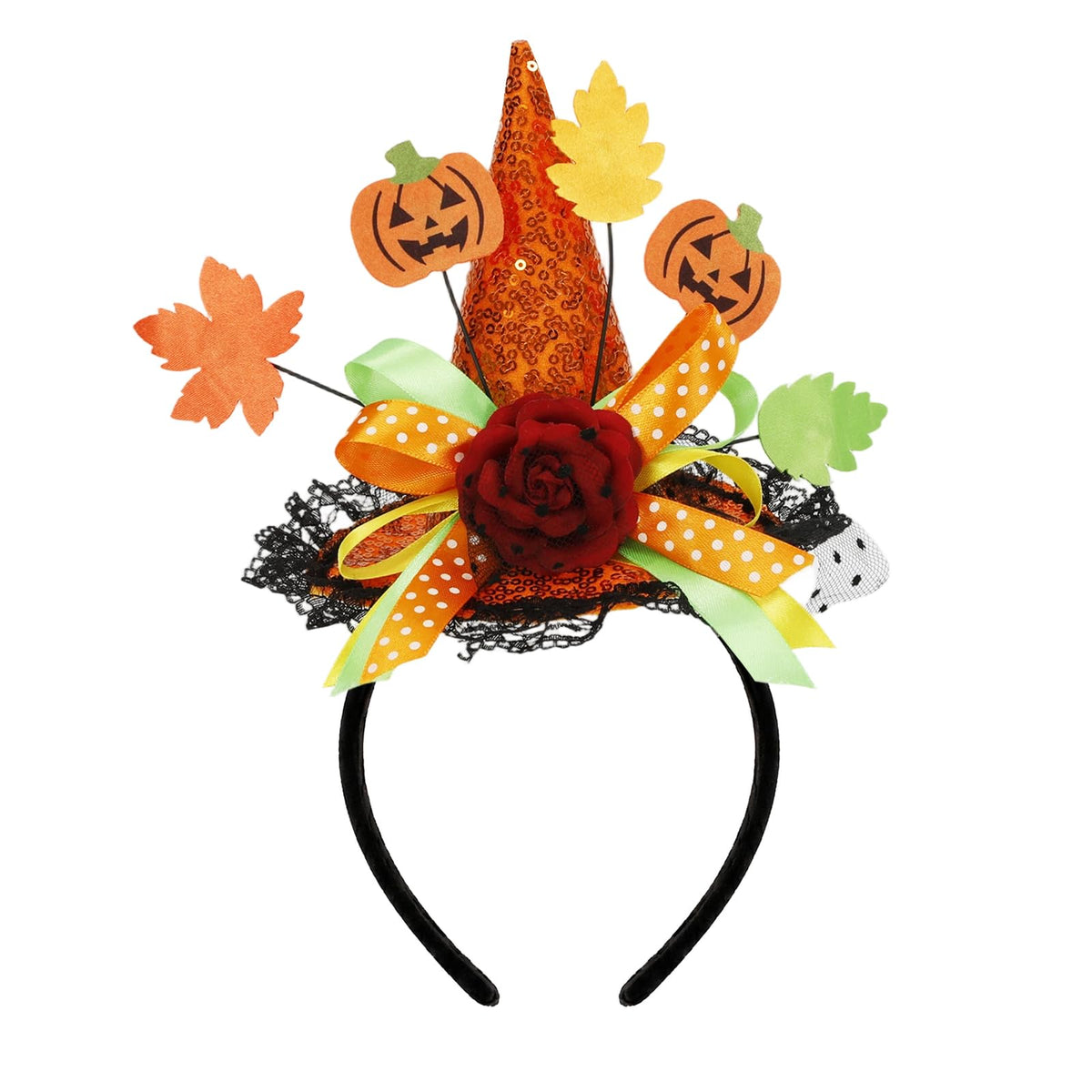 Witch Hat Headband for Women, Halloween Costume Accessory