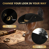 Tricorn Pirate Hat with feather