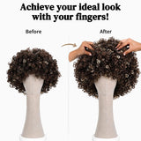 Brown Curly Afro Wig for Women 70s 80s Halloween Cosplay