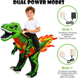 Inflatable T-Rex Costume for Kids, Funny Blow Up Ride-on Dino