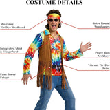 Men's Retro 1960s Hippie Costume for Halloween Party