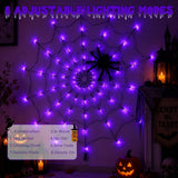 4FT Lighted Halloween Decorations Spider Web Lights, Purple