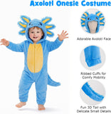 Toddler Axolotl Costume for Girls & Boys - 3D Hooded Animal Jumpsuit for Halloween Party